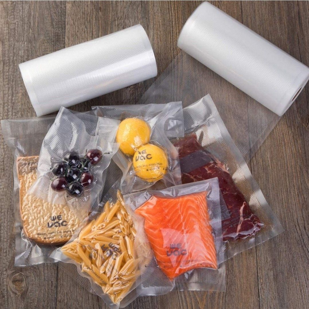 Transparent packaging bag with almonds