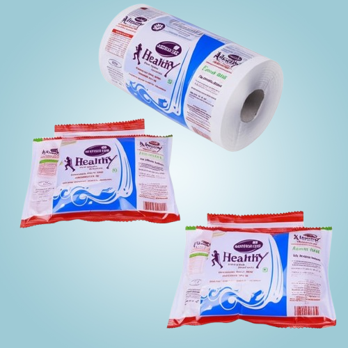 Transparent packaging bag with almonds